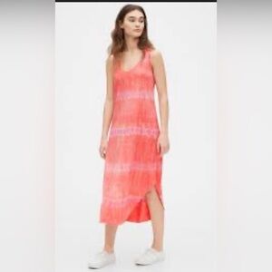 GAP Tie Dye Scoop Neck Sleeveless Midi Dress XS